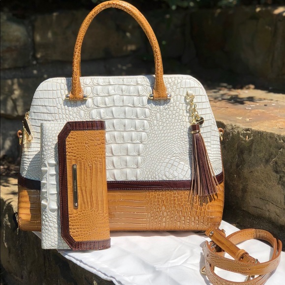 Brahmin Handbags - Brahmin Sydney Kedima Satchel + Wallet in Coconut